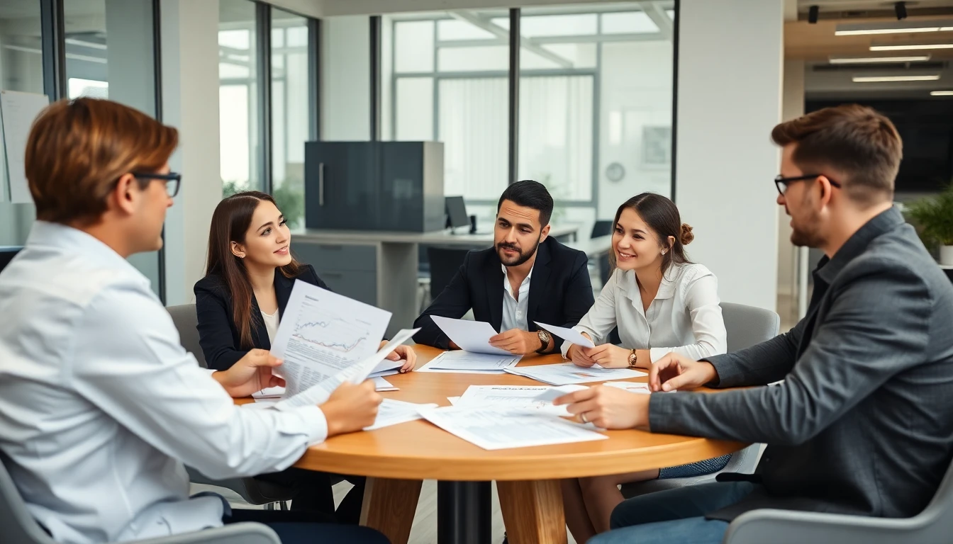 Equipo de trabajo revisando reportes financieros
