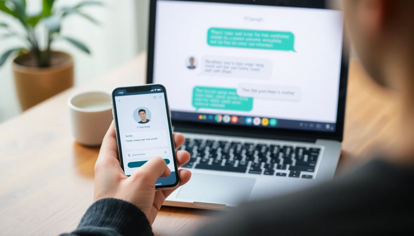 Persona enviando un mensaje de contacto