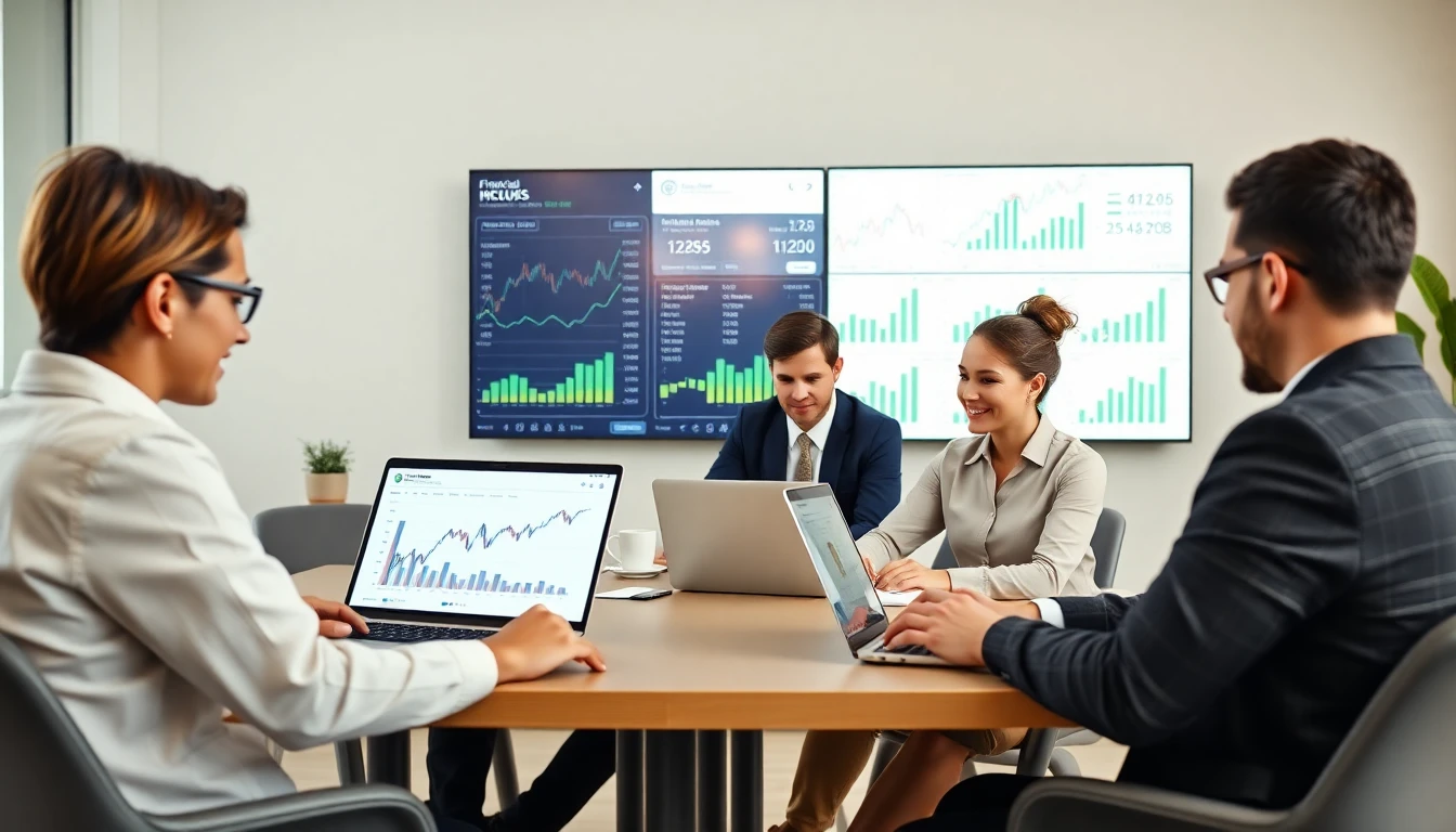 Profesionales analizando gráficos financieros en un entorno digital